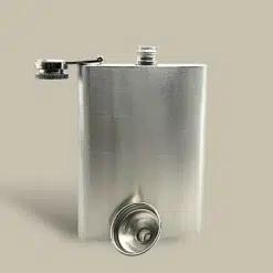 Brushed Steel Flask with Funnel FL-580 – Funnel Attached