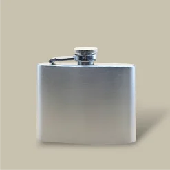 Compact Brushed Stainless Steel Flask FL-640 – Front View