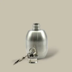 Mini Oval Stainless Flask FL-660 – Open View
