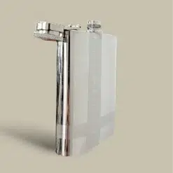 Polished Steel Cross Engraved Flask FL-620 – Open