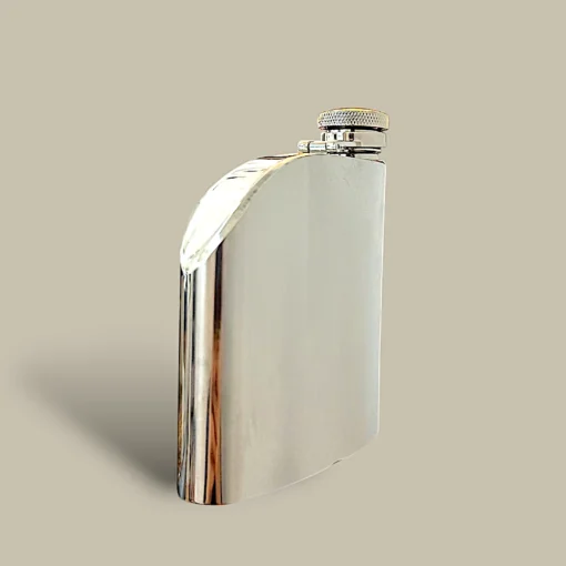 Polished Stainless Steel Flask FL-550 – Side View
