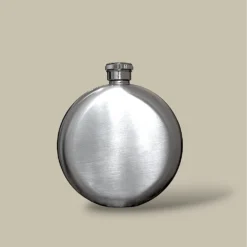 Round Brushed Stainless Flask FL-630 – Front View