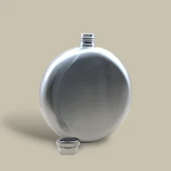 Round Brushed Stainless Flask FL-630 – Open Cap