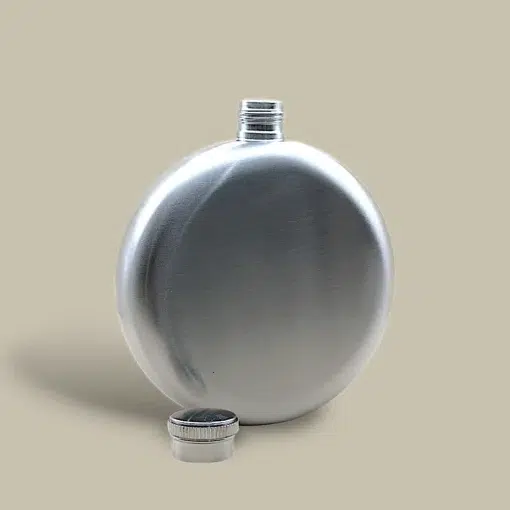 Round Brushed Stainless Flask FL-630 – Open Cap