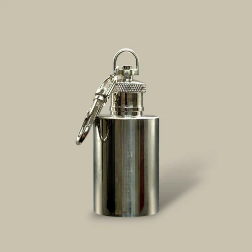 Round Stainless Keychain Flask FL-690 – Front View
