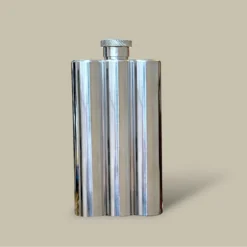 Vertical Grooved Stainless Flask FL-670 – Front View