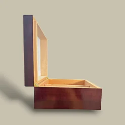 Glass Top Cherry Cigar Humidor HM-118M-CH – Side Angle