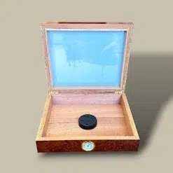 Glass Top Ship Humidor HM-110G-BU – Open View