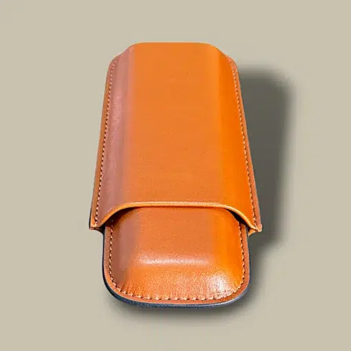 Brown Leather Cigar Case – Front View