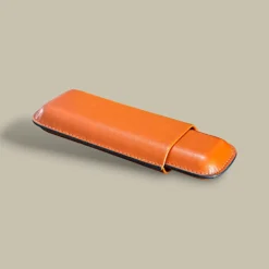 Brown Leather Cigar Case – Side Angle