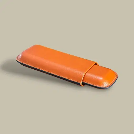 Brown Leather Cigar Case – Side Angle