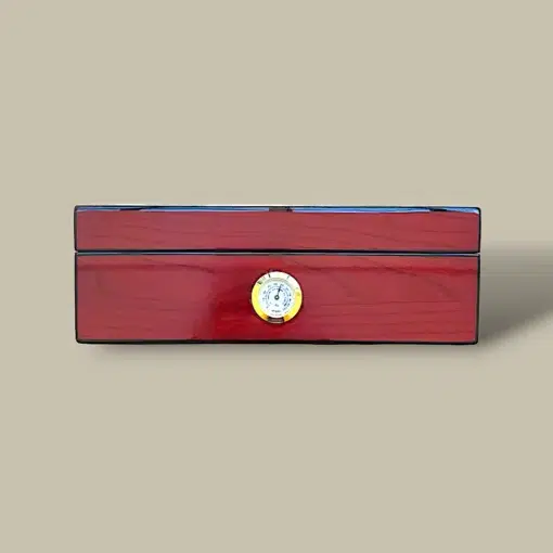 Mahogany Lacquer Cigar Humidor HM-109B-MH – Front View
