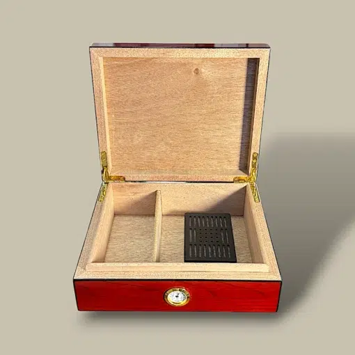 Mahogany Lacquer Cigar Humidor HM-109B-MH – Open View