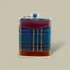 Green Plaid Leather Hip Flask FL-510 – Front View