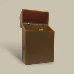 Plastic Cigarette Case Light Brown Open