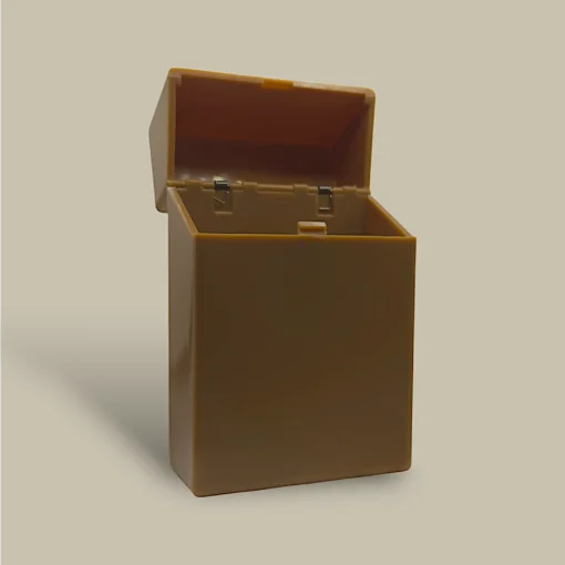 Plastic Cigarette Case Light Brown Open