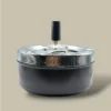 Black Metal Push Ashtray ASH-CT09CB – Front View