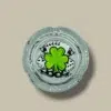Round Glass Cigarette Ashtray with Clover and Cards – Top View