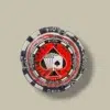 Round Glass Cigarette Ashtray with Poker Chip and Spade – Top View