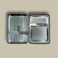 Silver Pattern Cigarette Case CC-60 Open