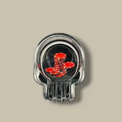 Skull Glass Cigarette Ashtray with Stacked Chips – Top View