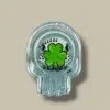 Skull Glass Cigarette Ashtray with Clover and Cards Design – Top View