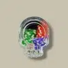 Skull Glass Cigarette Ashtray with Multicolor Chips – Side View
