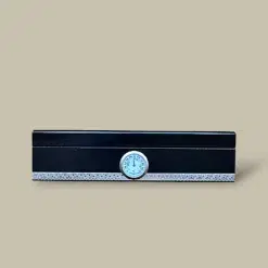 Small Black Cigar Humidor HM-108S-BK – Decorative Front View