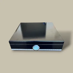 Small Black Cigar Humidor HM-108S-BK – Decorative Front View