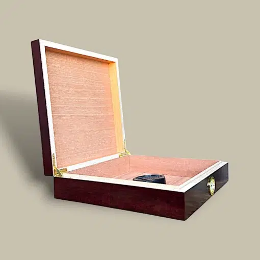 Small Mahogany Cigar Humidor HM-111S-MH – Side Angle