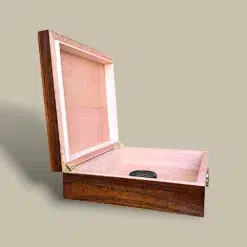 Small Walnut Cigar Humidor HM-114W-NT – Side Angle