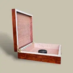 Small Woodgrain Cigar Humidor HM-110S-WD – Side Angle