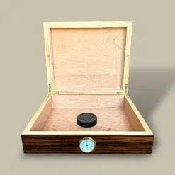 Small Zebrano Wood Cigar Humidor HM-115W-ZB – Open Interior