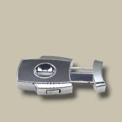 V-Cut Cigar Cutter Carbon Fiber Silver – Open View