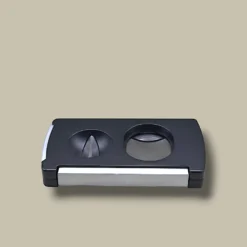 Black Dual Cigar Cutter with V-Cut and Straight Blade – Front View
