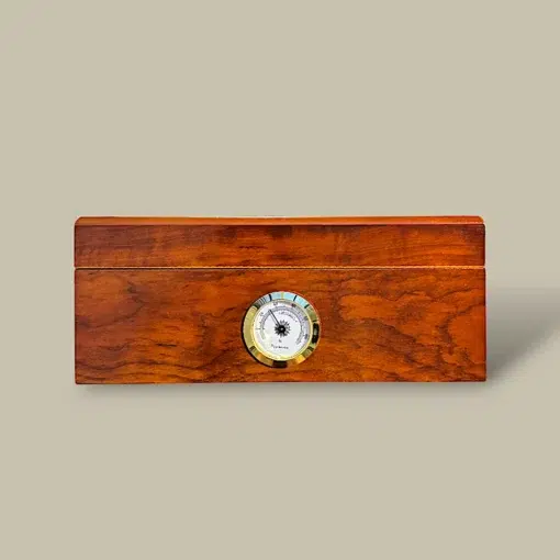 Wood Finish Cigar Humidor HM-116M-BR – Front View