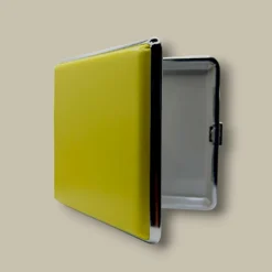 Yellow Leather Cigarette Case CC-47 Open