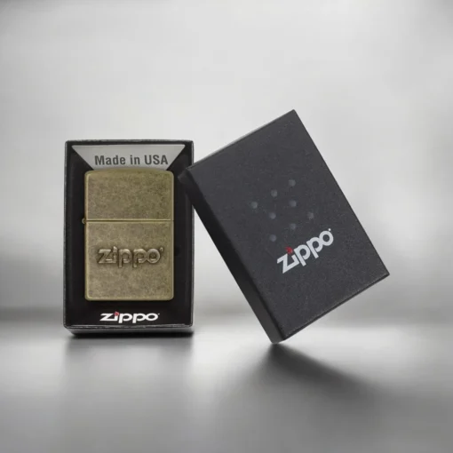 ZIPPO® Antique Brass Logo Stamp with Box 28994