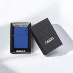 ZIPPO® Blue Matte Logo Design with Box 229ZL