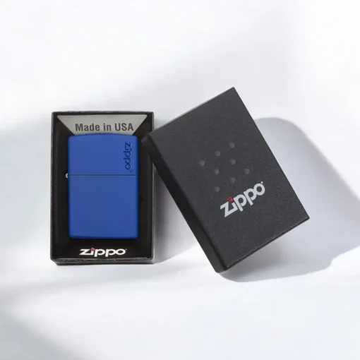 ZIPPO® Blue Matte Logo Design with Box 229ZL