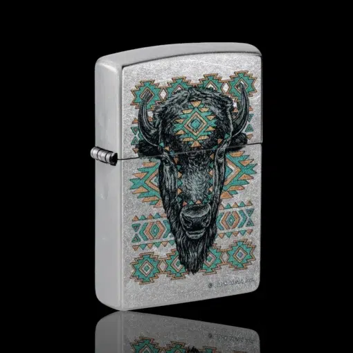 ZIPPO® Bison Lighter by Buck Wear – Side Angle