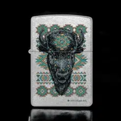 ZIPPO® Buck Wear Bison Design Lighter – Front View