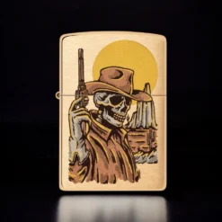 ZIPPO® Cowboy Skull Design Lighter with Box 48519
