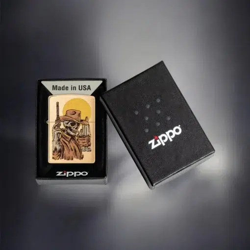 ZIPPO® Cowboy Skull Design Lighter with Box 48519
