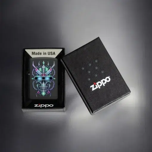 ZIPPO® Cyber Skull Design Lighter with Box 48516