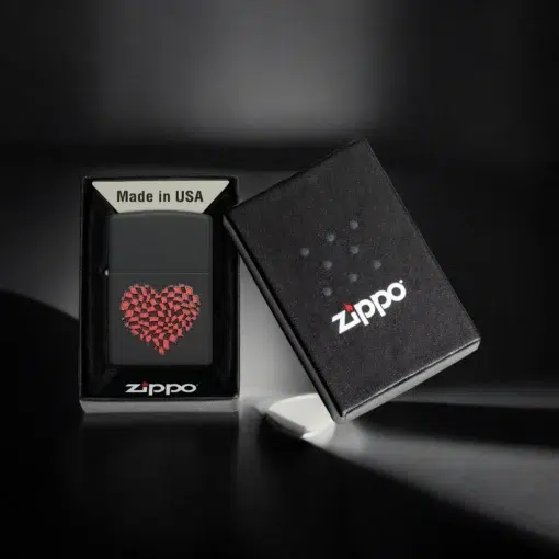 ZIPPO® Distorted Red Heart Design with Box 48719