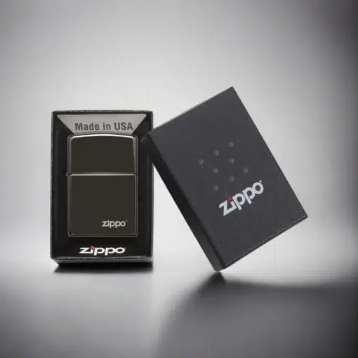 ZIPPO® Ebony High Polish Logo with Box 24756ZL