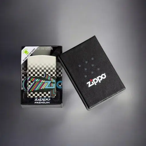 ZIPPO® Glow Checkerboard Flame with Box