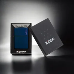 ZIPPO® Navy Matte Logo Design with Box 239ZL