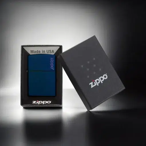 ZIPPO® Navy Matte Logo Design with Box 239ZL